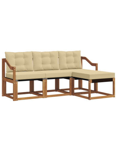 Set di divani con cuscino 4 pcs Naturale e Beige