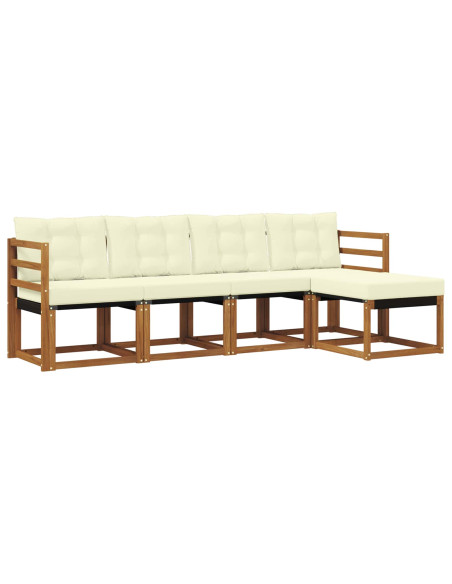 Set di divani con cuscino 5 pcs Naturale e Crema