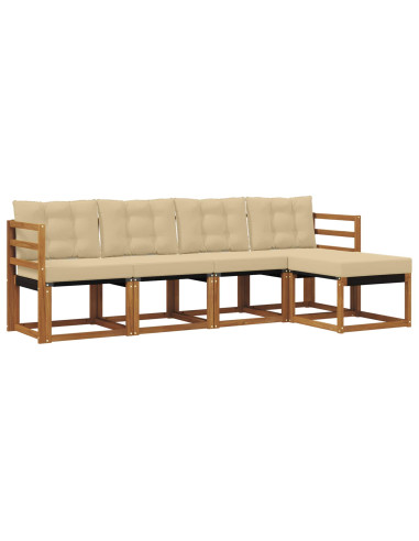 Set di divani con cuscino 5 pcs Naturale e Beige