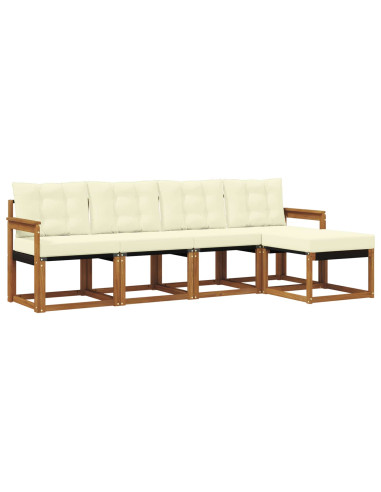 Set di divani con cuscino 5 pcs Naturale e Crema