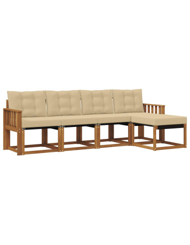Set di divani con cuscino 5 pcs Naturale e Beige