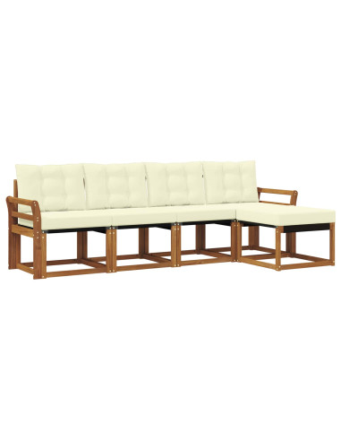 Set di divani con cuscino 5 pcs Naturale e Crema