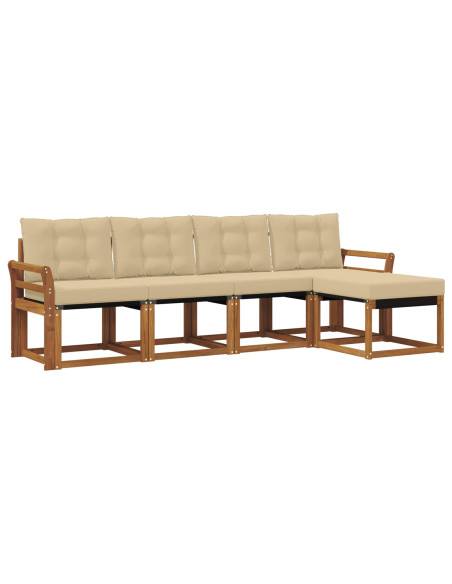 Set di divani con cuscino 5 pcs Naturale e Beige