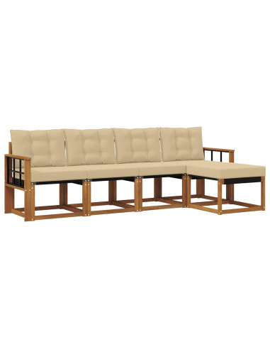 Set di divani con cuscino 5 pcs Naturale e Beige