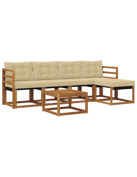 Set di divani con cuscino 6 pcs Naturale e Beige