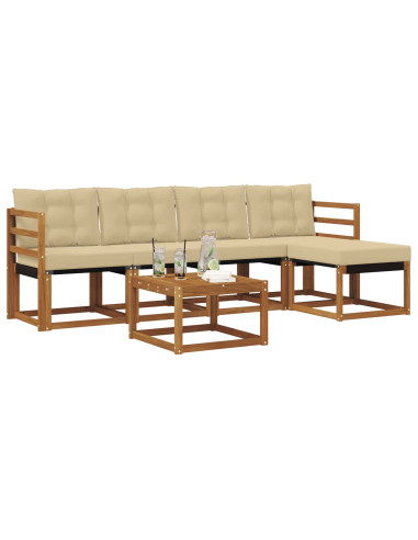 Set di divani con cuscino 6 pcs Naturale e Beige