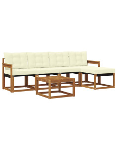 Set di divani con cuscino 6 pcs Naturale e Crema 2