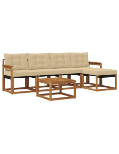 Set di divani con cuscino 6 pcs Naturale e Beige 2