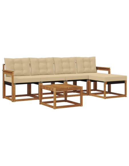 Set di divani con cuscino 6 pcs Naturale e Beige