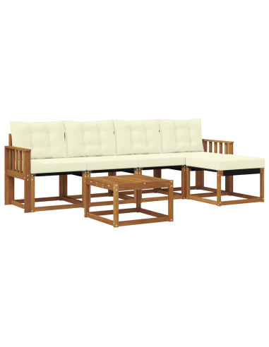 Set di divani con cuscino 6 pcs Naturale e Crema
