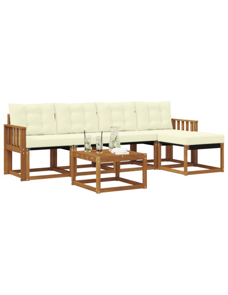 Set di divani con cuscino 6 pcs Naturale e Crema