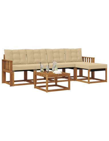 Set di divani con cuscino 6 pcs Naturale e Beige