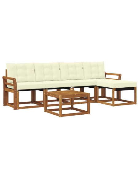 Set di divani con cuscino 6 pcs Naturale e Crema