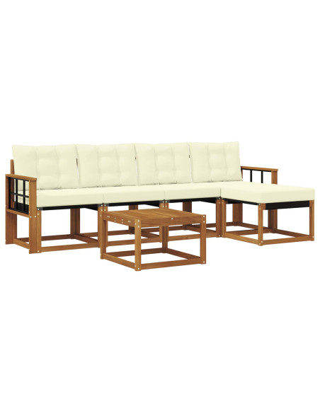 Set di divani con cuscino 6 pcs Naturale e Crema
