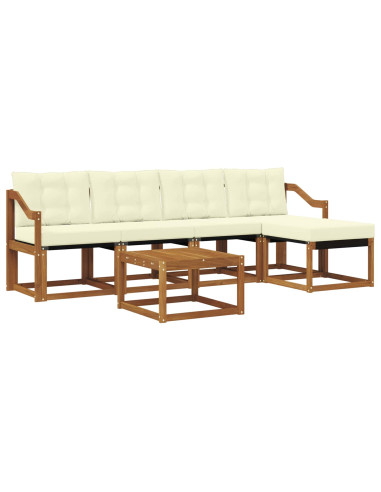 Set di divani con cuscino 6 pcs Naturale e Crema