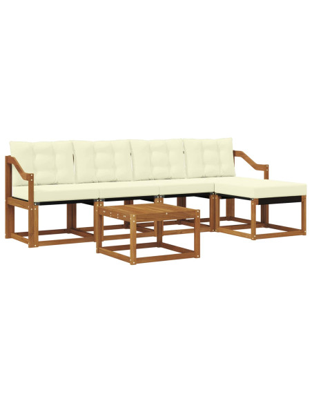 Set di divani con cuscino 6 pcs Naturale e Crema