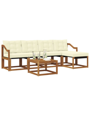 Set di divani con cuscino 6 pcs Naturale e Crema