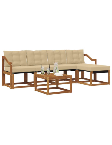 Set di divani con cuscino 6 pcs Naturale e Beige