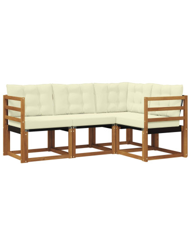 Set di divani con cuscino 4 pcs Naturale e Crema