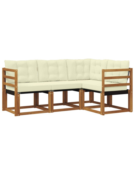 Set di divani con cuscino 4 pcs Naturale e Crema