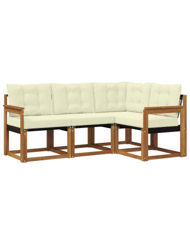 Set di divani con cuscino 4 pcs Naturale e Crema