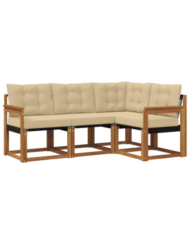 Set di divani con cuscino 4 pcs Naturale e Beige