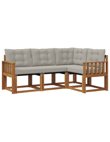 Set di divani con cuscino 4 pcs Grigio Naturale e Chiaro