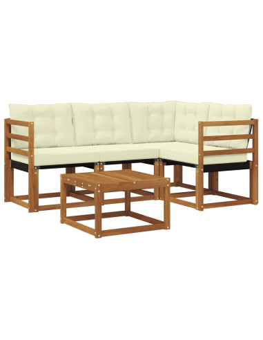 Set di divani con cuscino 5 pcs Naturale e Crema
