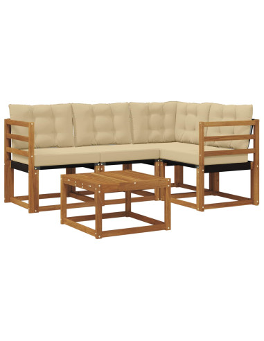 Set di divani con cuscino 5 pcs Naturale e Beige