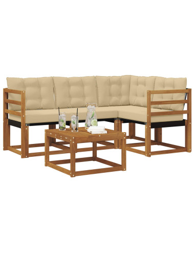 Set di divani con cuscino 5 pcs Naturale e Beige
