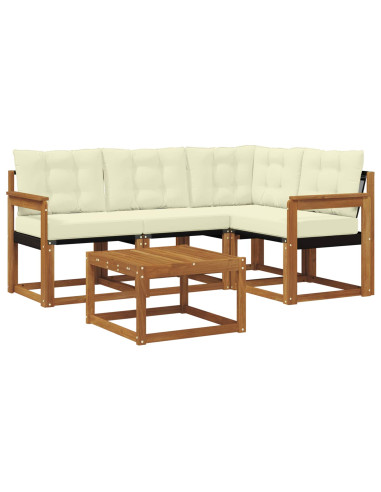 Set di divani con cuscino 5 pcs Naturale e Crema