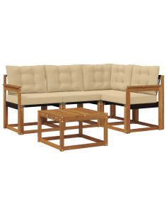 Set di divani con cuscino 5 pcs Naturale e Beige 2