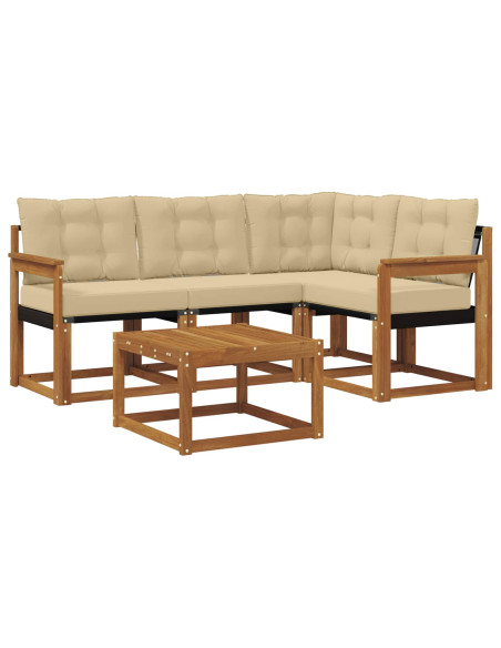 Set di divani con cuscino 5 pcs Naturale e Beige