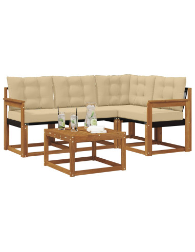 Set di divani con cuscino 5 pcs Naturale e Beige