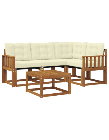 Set di divani con cuscino 5 pcs Naturale e Crema