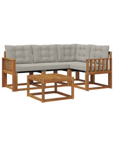 Set di divani con cuscino 5 pcs Grigio Naturale e Chiaro