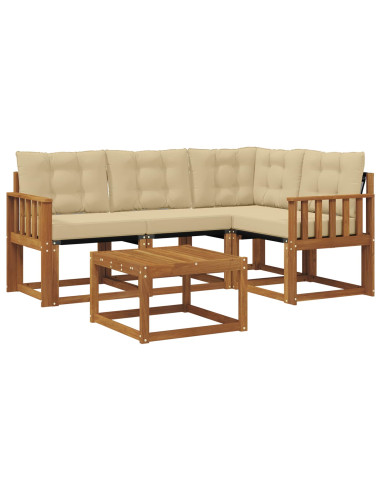 Set di divani con cuscino 5 pcs Naturale e Beige