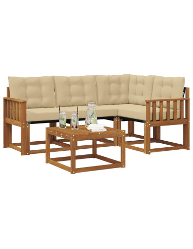 Set di divani con cuscino 5 pcs Naturale e Beige