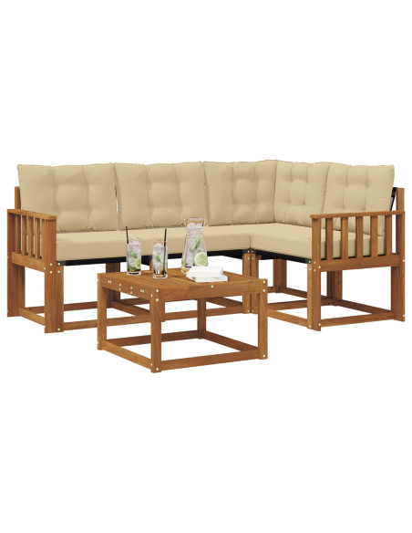 Set di divani con cuscino 5 pcs Naturale e Beige