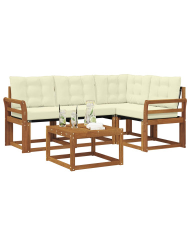 Set di divani con cuscino 5 pcs Naturale e Crema
