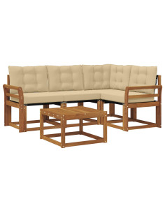 Set di divani con cuscino 5 pcs Naturale e Beige 2