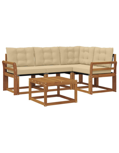 Set di divani con cuscino 5 pcs Naturale e Beige