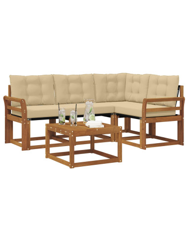 Set di divani con cuscino 5 pcs Naturale e Beige