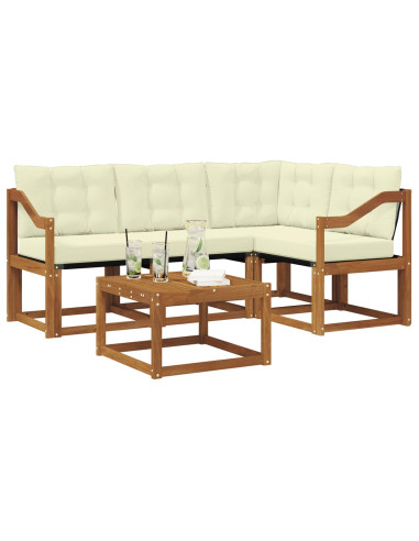 Set di divani con cuscino 5 pcs Naturale e Crema
