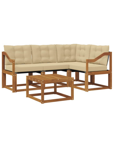Set di divani con cuscino 5 pcs Naturale e Beige