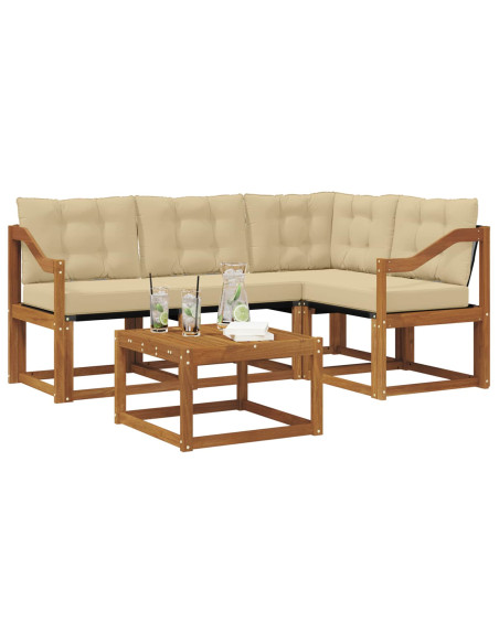 Set di divani con cuscino 5 pcs Naturale e Beige