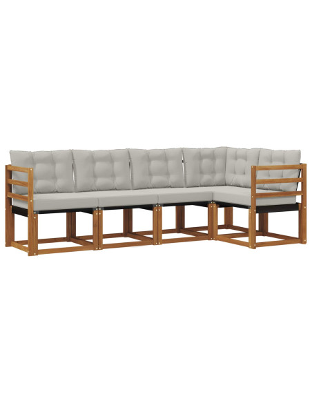 Set di divani con cuscino 5 pcs Grigio Naturale e Chiaro