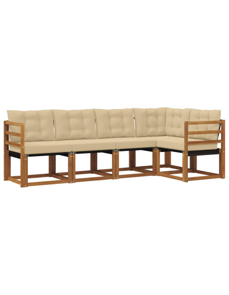 Set di divani con cuscino 5 pcs Naturale e Beige