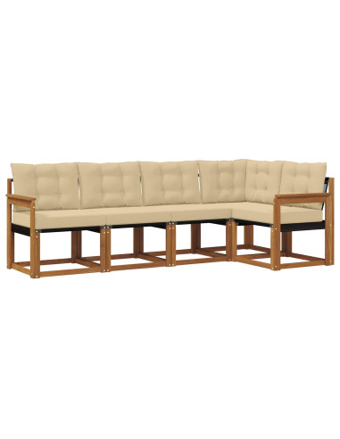 Set di divani con cuscino 5 pcs Naturale e Beige