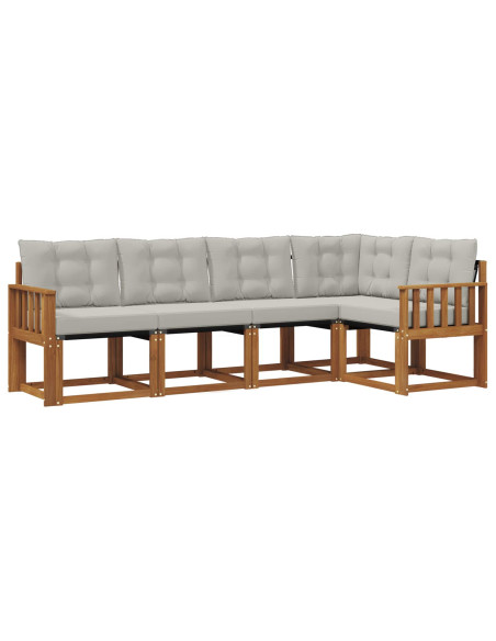 Set di divani con cuscino 5 pcs Grigio Naturale e Chiaro